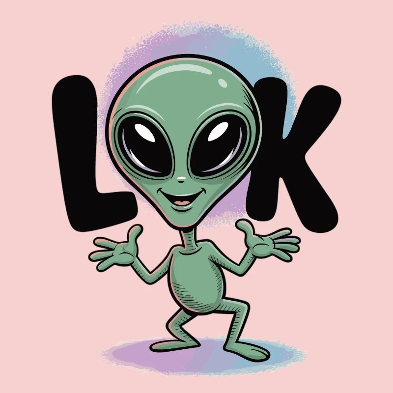 Alien T-Shirt Comic Space Look