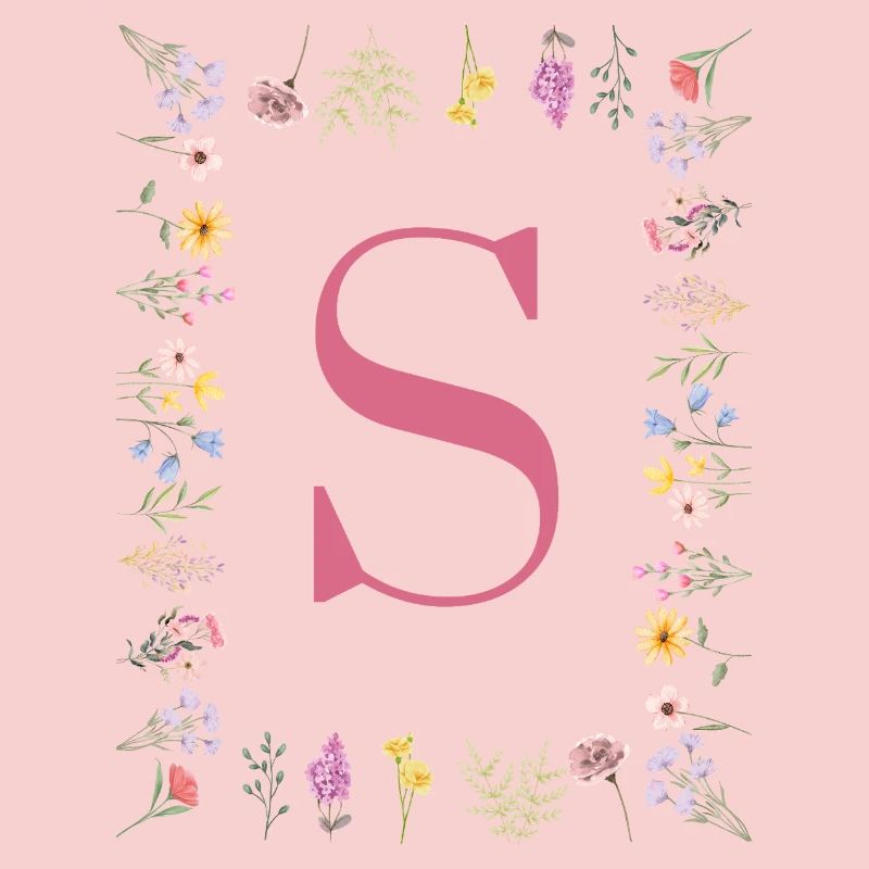 Initial S Blumenmonogramm