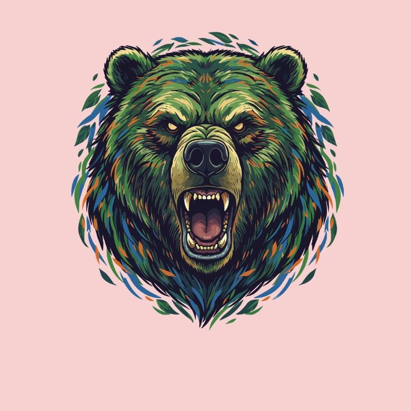 Wild Color Bear Head