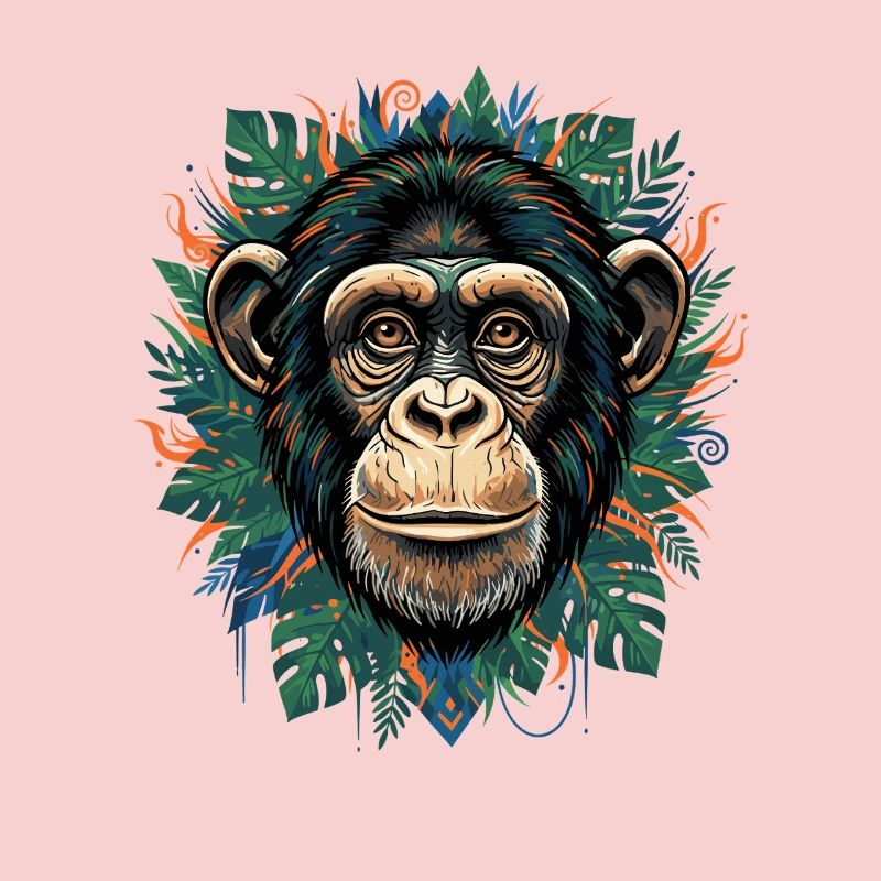 Portrait de singe en vert tropical