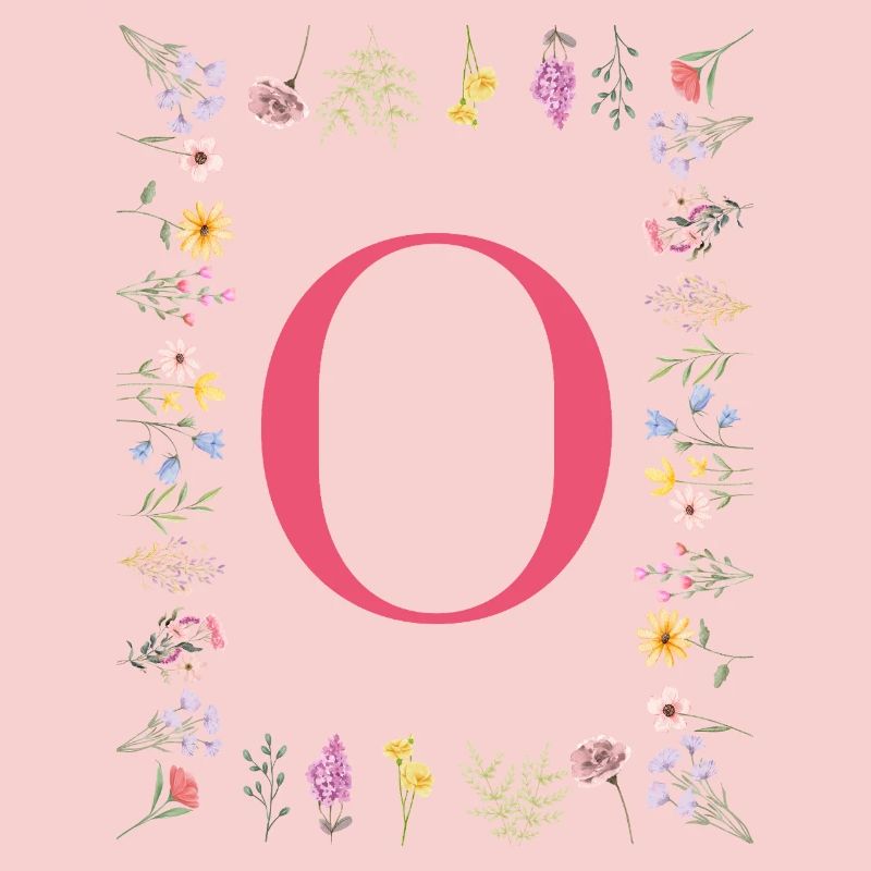 Floral initials "O", letters monogram
