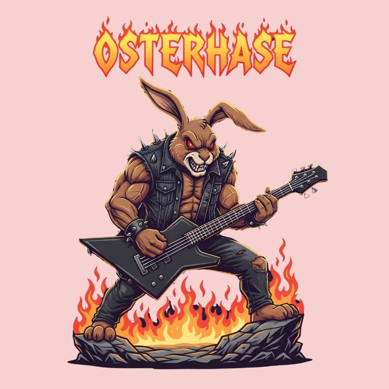 Heavy Metal Easter Bunny Rocker Easter Hardcore Bunny