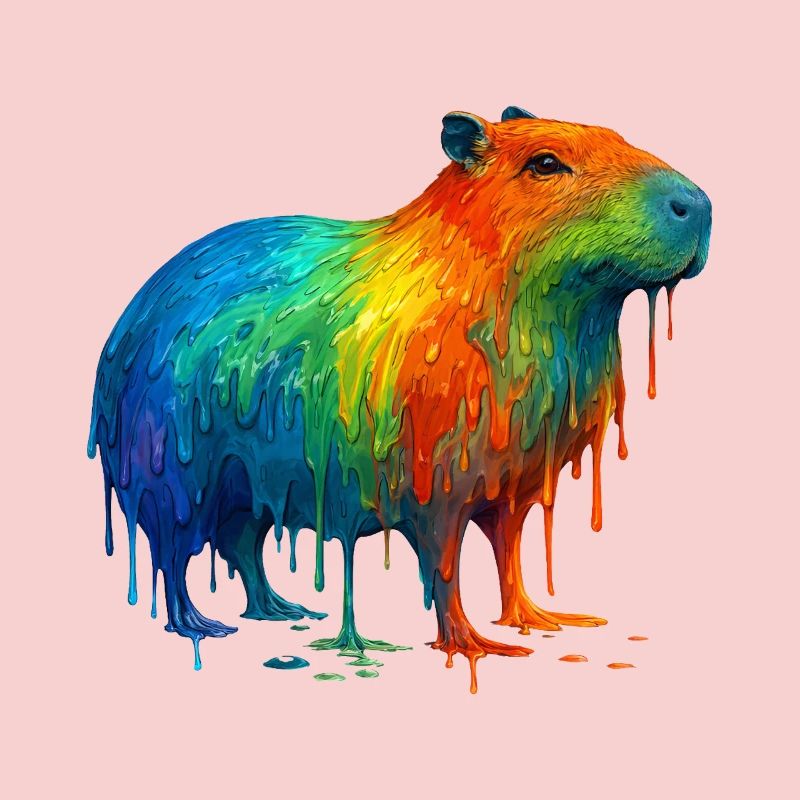 Capybara in bright colors