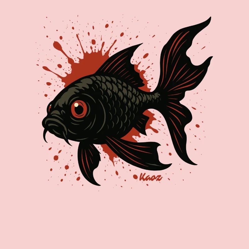 Éclaboussures de carpes koi : Poisson noir