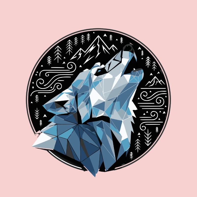 Wolf Geometric Mountains Nature