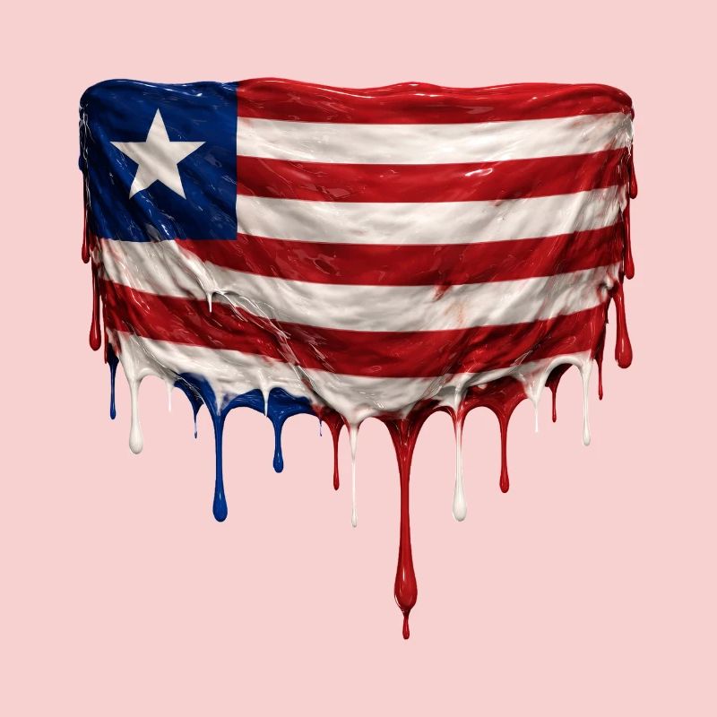Drapeau du Libéria dans l’art en chute