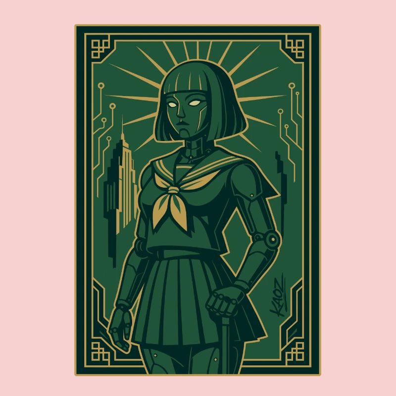 Cyber Deco Android Green Sentinel
