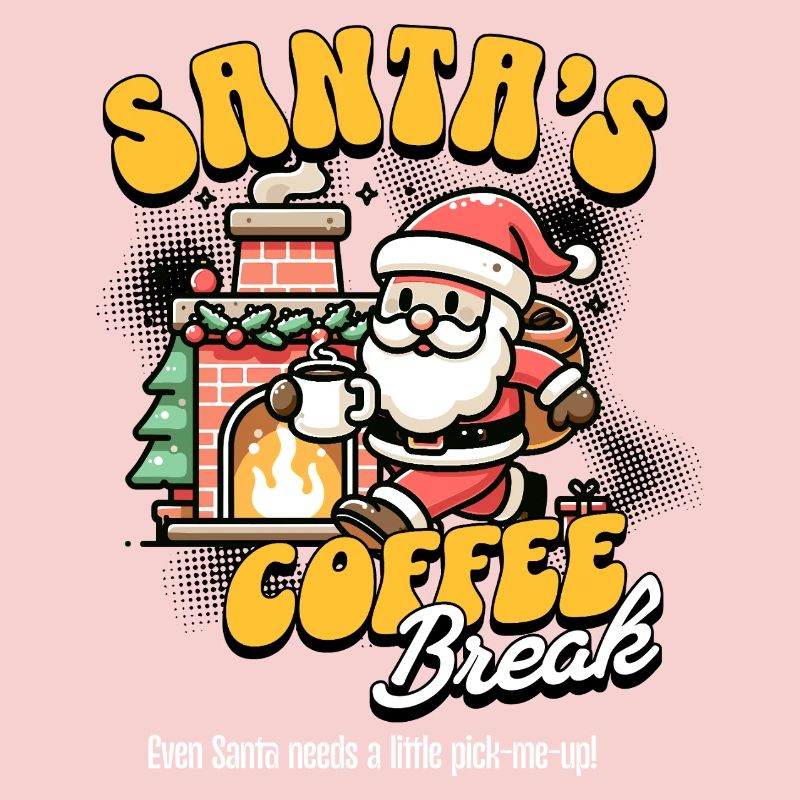 Pause café du Père Noël Drôle de design de Noël