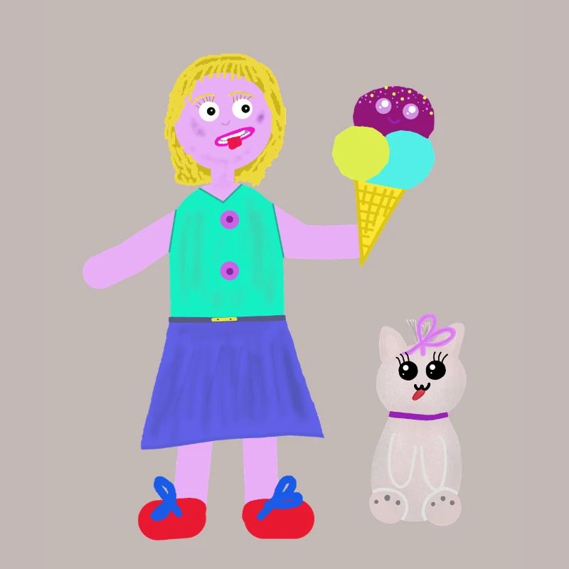 Eiscreme-Mädchen Eiscreme Eiswaffel Eis