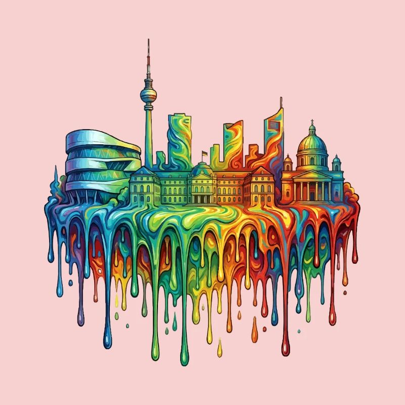 Stuttgart avec un dégradé coloré