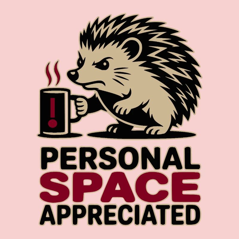 Grumpy Hedgehog Personal Space Introvert Coffee