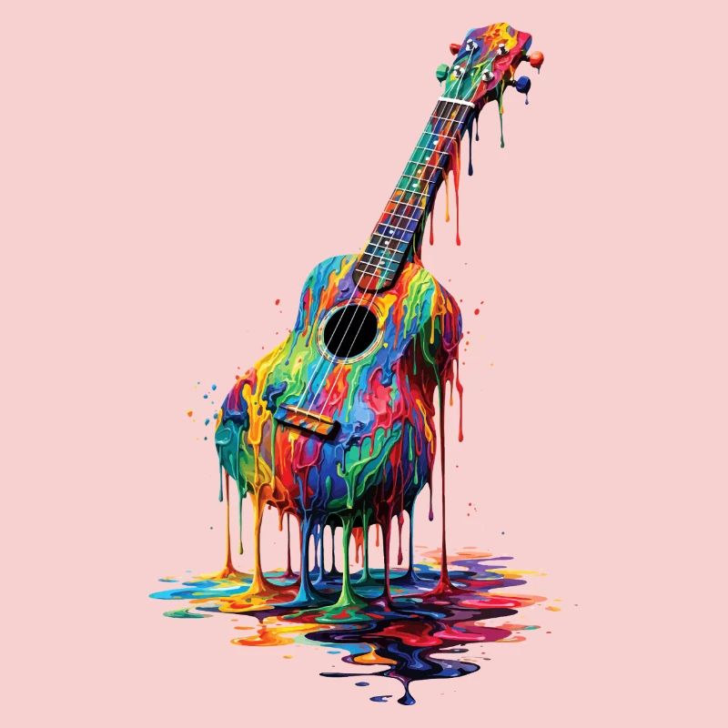 Ukulele mit tropfender Farbe