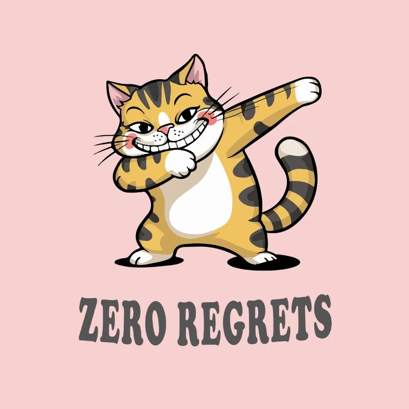 Zero Regrets : design sarcasme de chat drôle