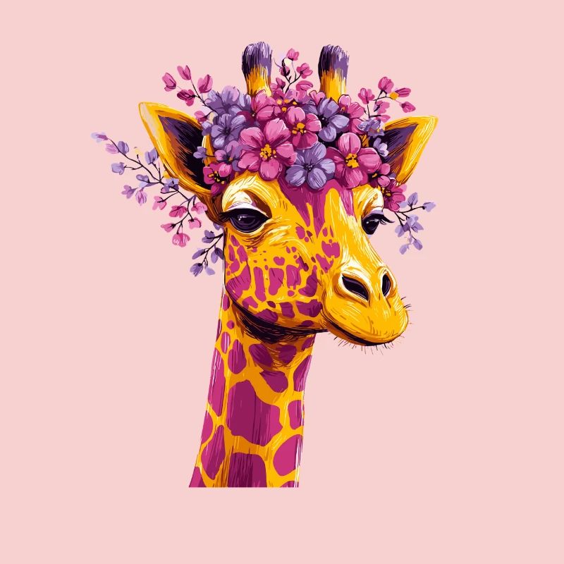 Explosion de couleurs de la couronne de fleurs de girafe