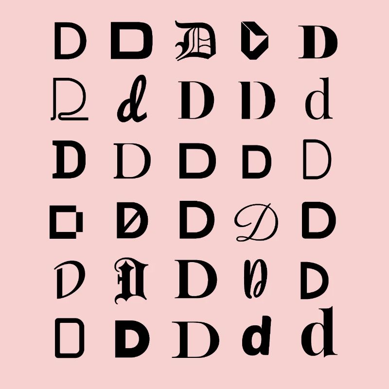 Typographie : design de mosaïque de lettres D.