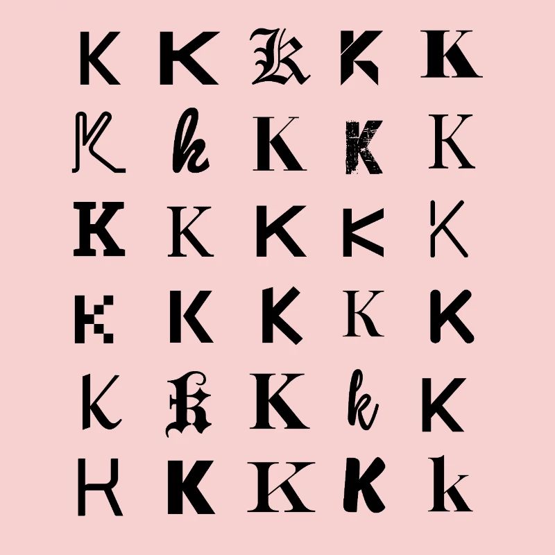 Typografie 'K', Monogramm-Buchstabenmosaikdesign.