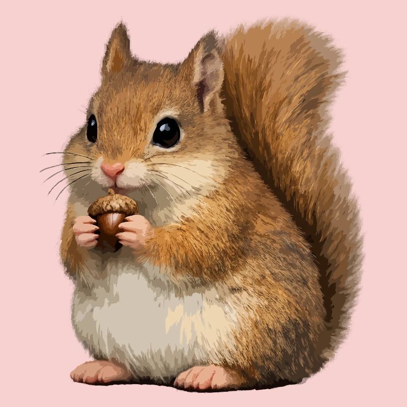 Eichhörnchen mit Eichel