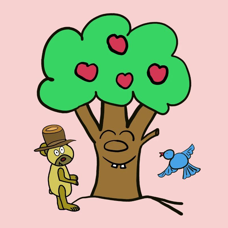 Apfelbaum Baum Teddybär Sommer Kind