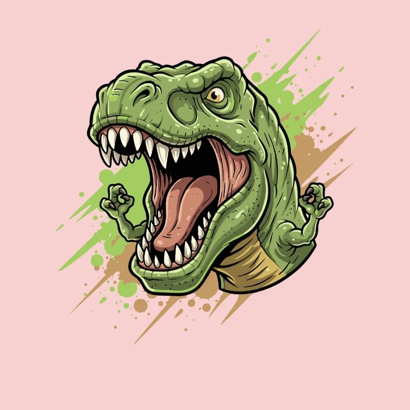 Wütender T Rex mit Farbschwall