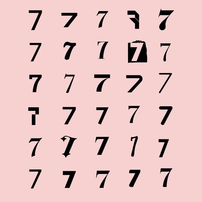 Numéro 7 Numérologie Design typographique