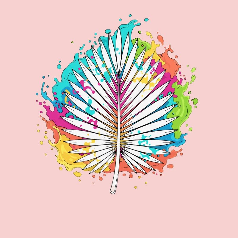 Bunte Palmenfächer Farbexplosion