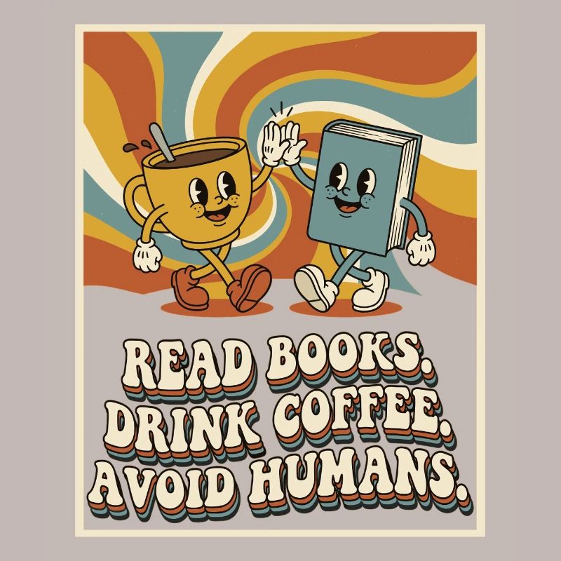 Introvertiert Leseratte Kaffee Bücher 