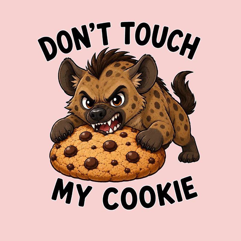 Biscuit hyène de dessin animé mignon, ne touche pas à mon biscuit