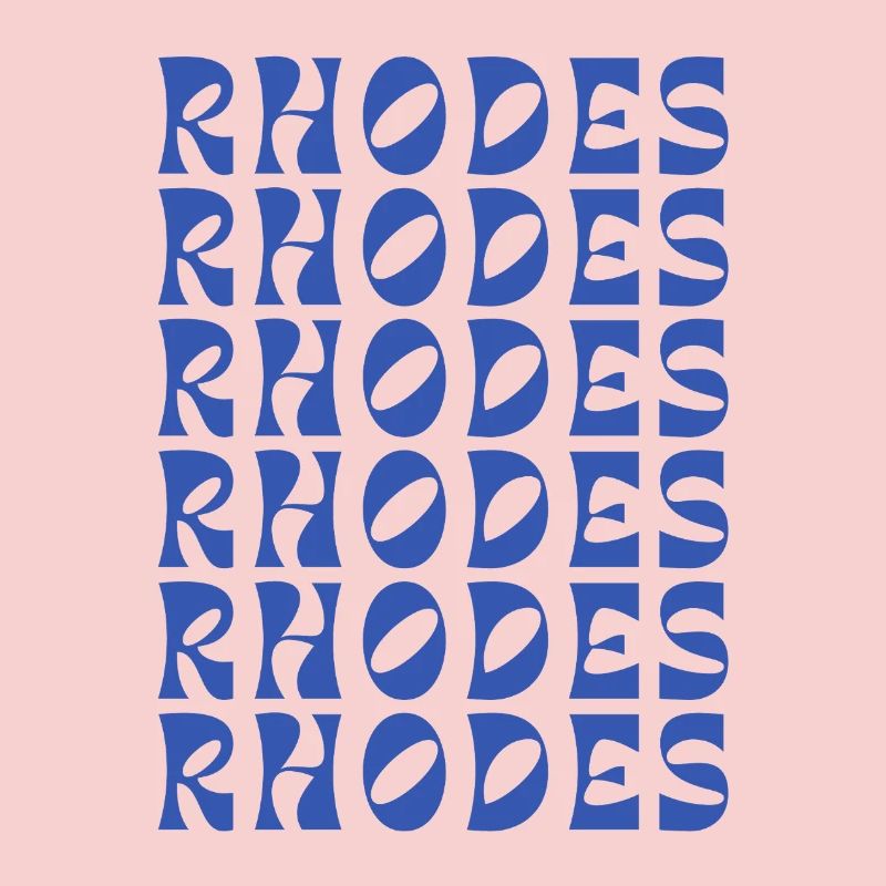 Rhodes Blue Typographic Pattern