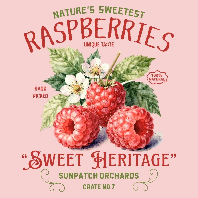 Raspberry Heritage Vintage Orchard Label