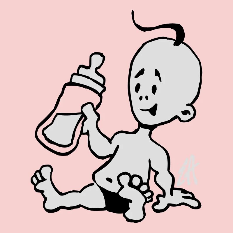 Bébé avec une bouteille de lait