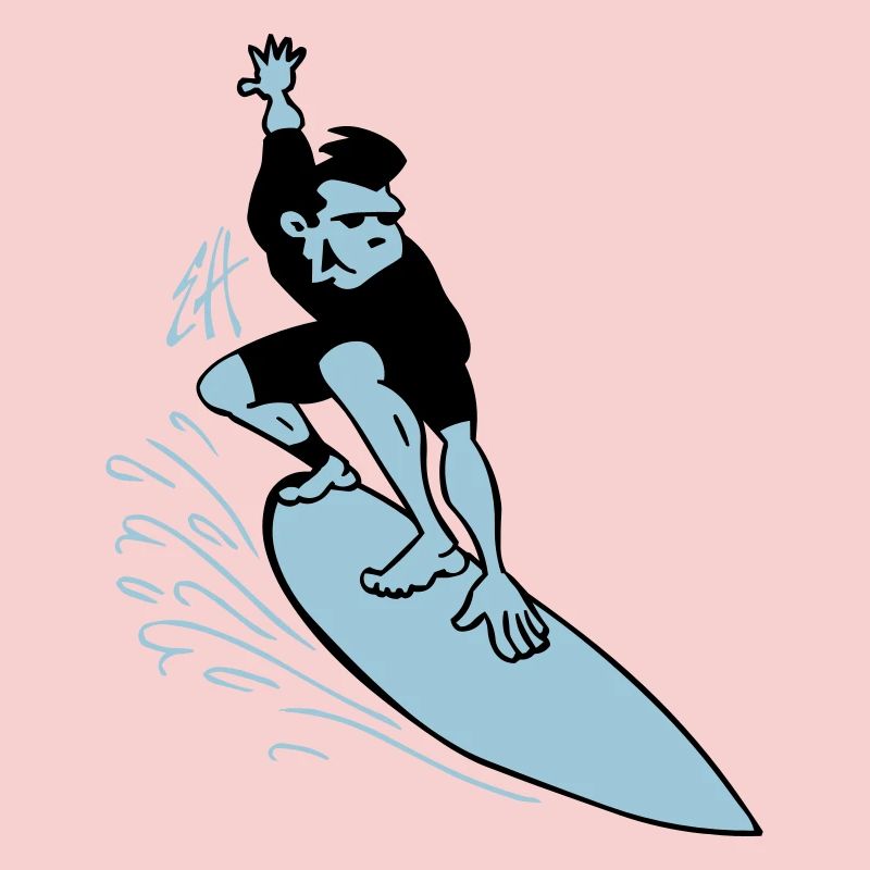 Two Color Surfer Drawing