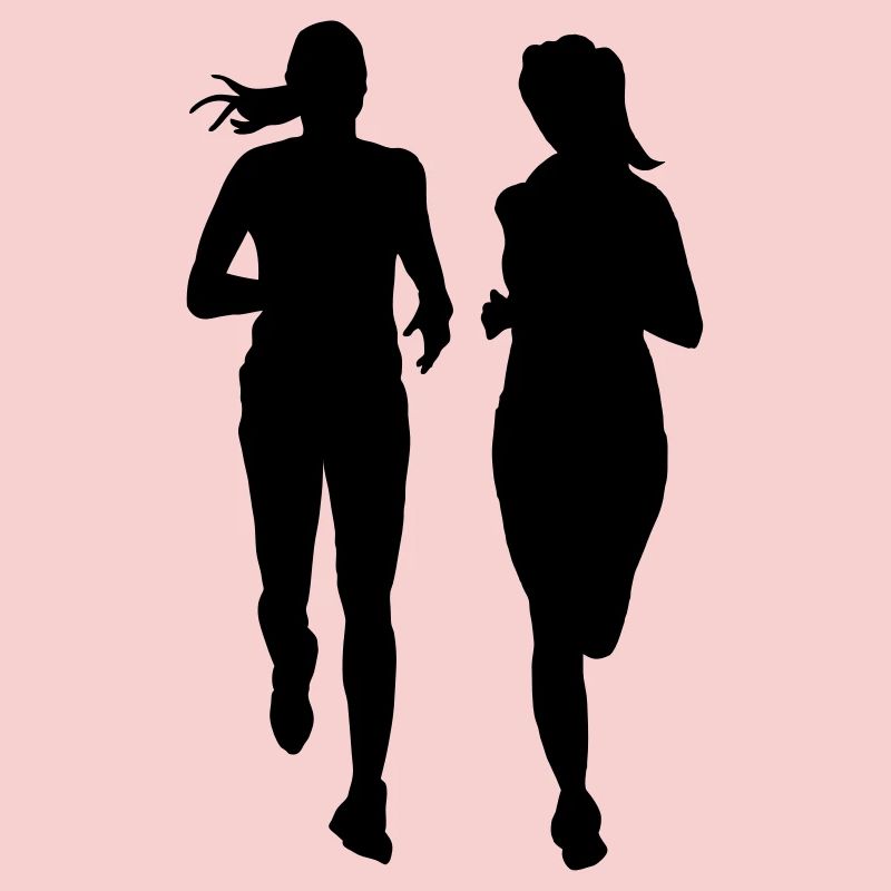 couple en cours d'exécution deux femmes