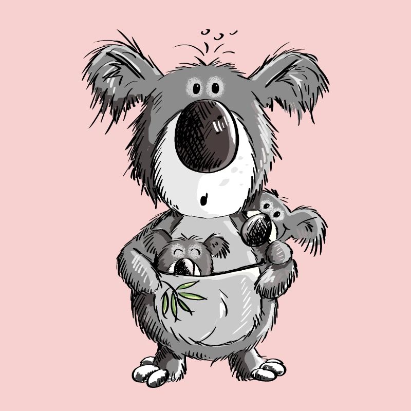 Süßer Koala Bär mit Kindern Comic