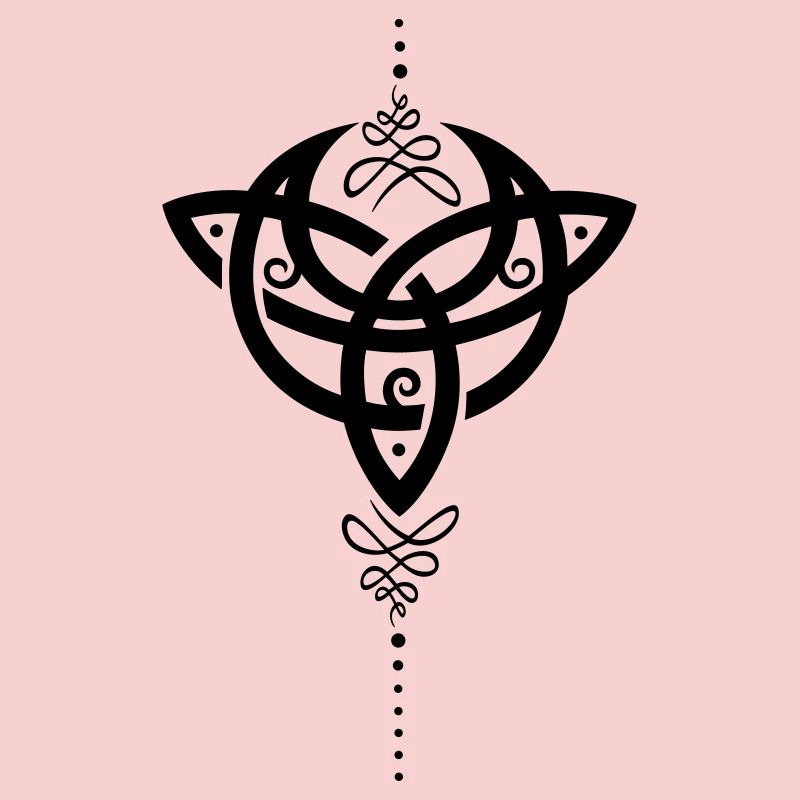 Celtic moon, crescent moon with Trinity symbol.