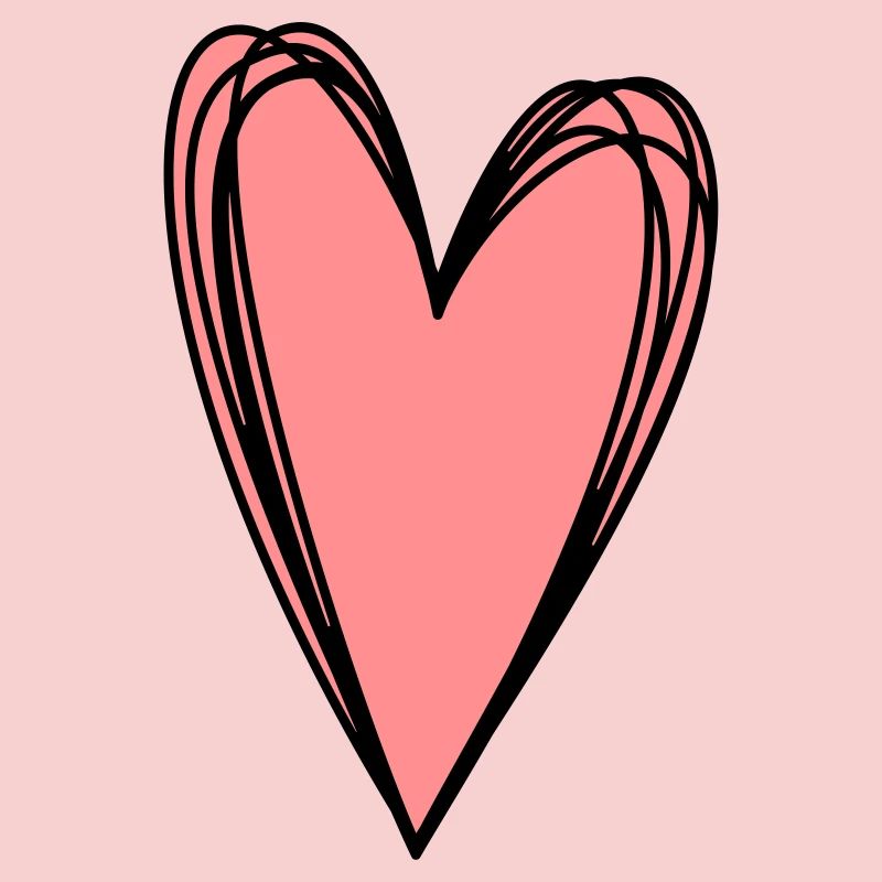 Heart Pink Scribble Doodle Gift Love