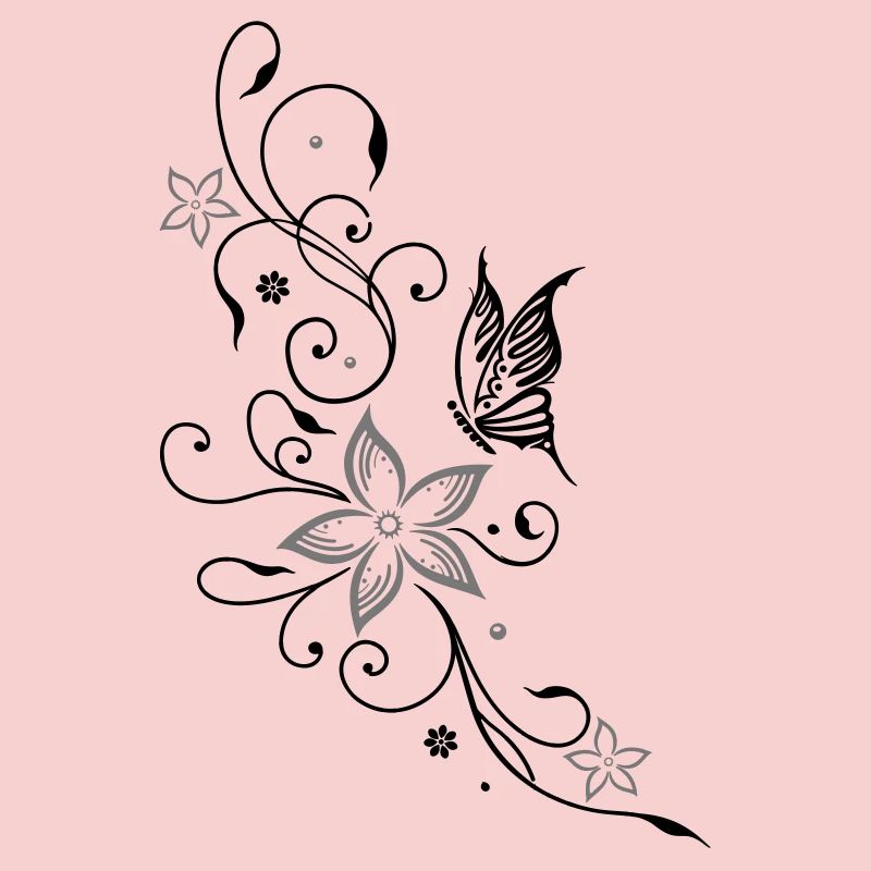 Fleurs avec papillons, fleurs