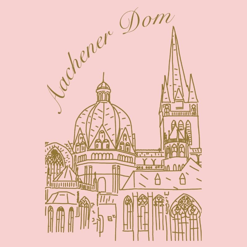 Aachen Cathedral Skyline, hand-drawn