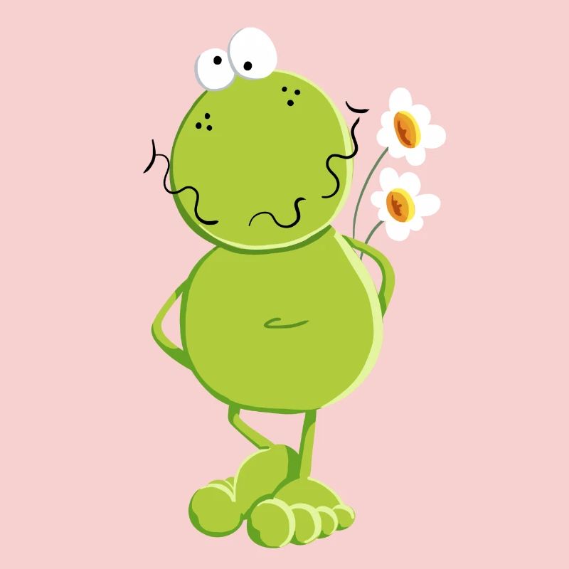 Frosch mit Blumen