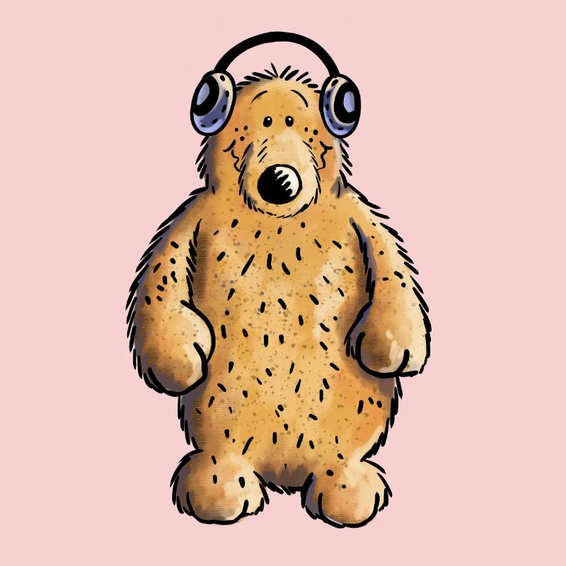 Lustiger Musik Bär - Teddy - Kopfhörer - Fun