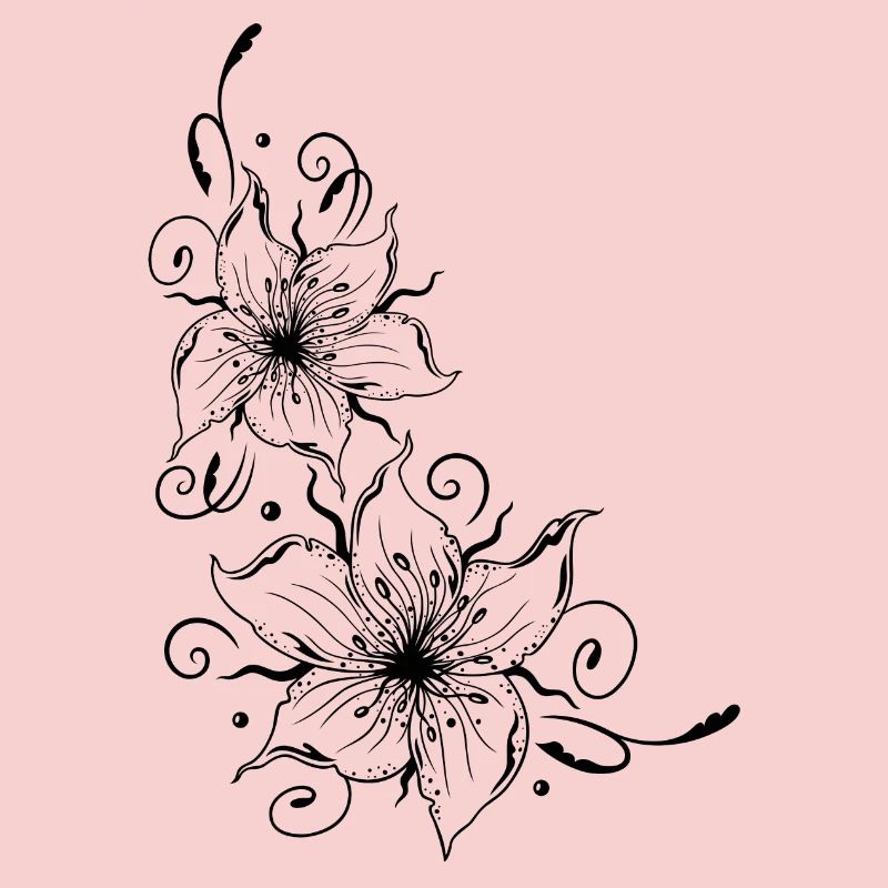Large lilies with floral element. Summer time.