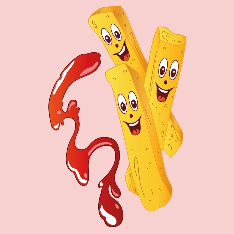 Frites avec des ketchup.