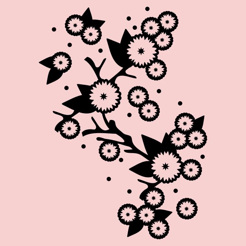 branche de fleurs stylisées