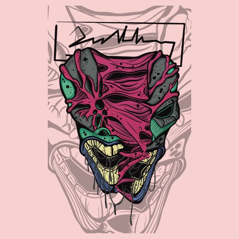Visage de masque coloré et déformé