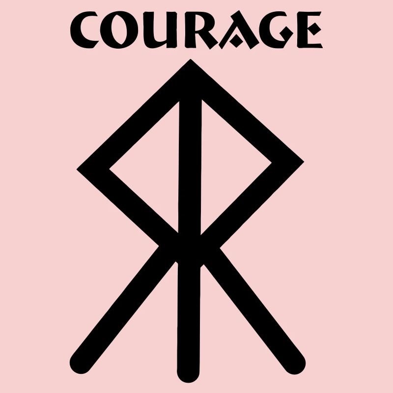 Rune viking Courage avec texte COURAGE