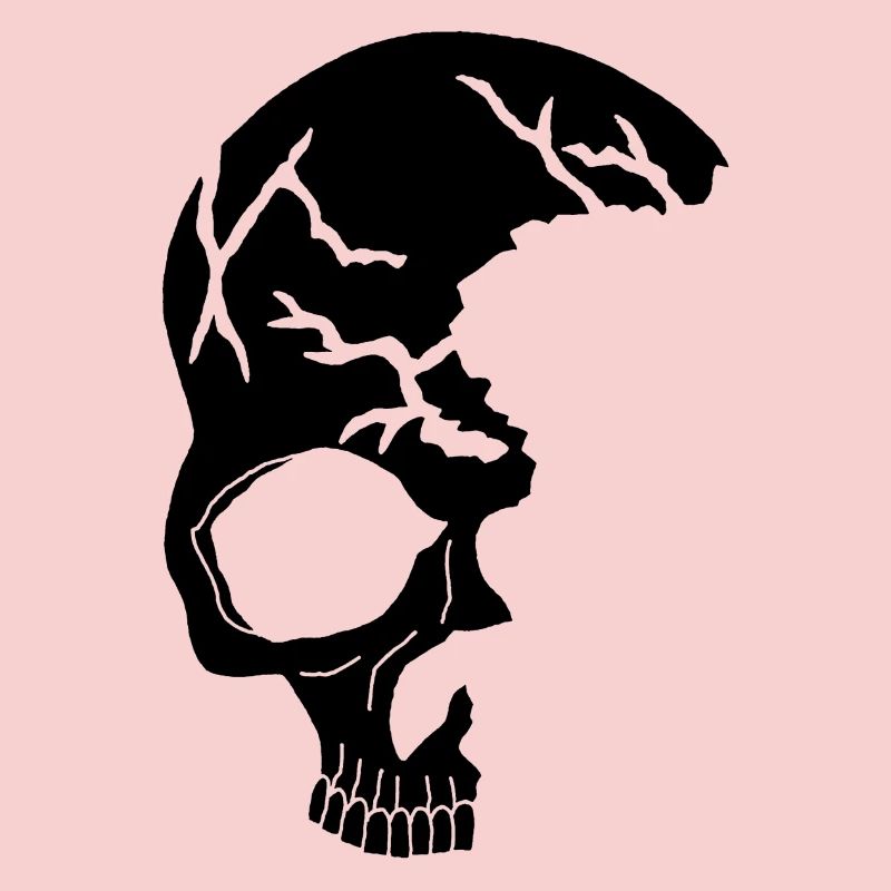 Schwarzer Halbschädel