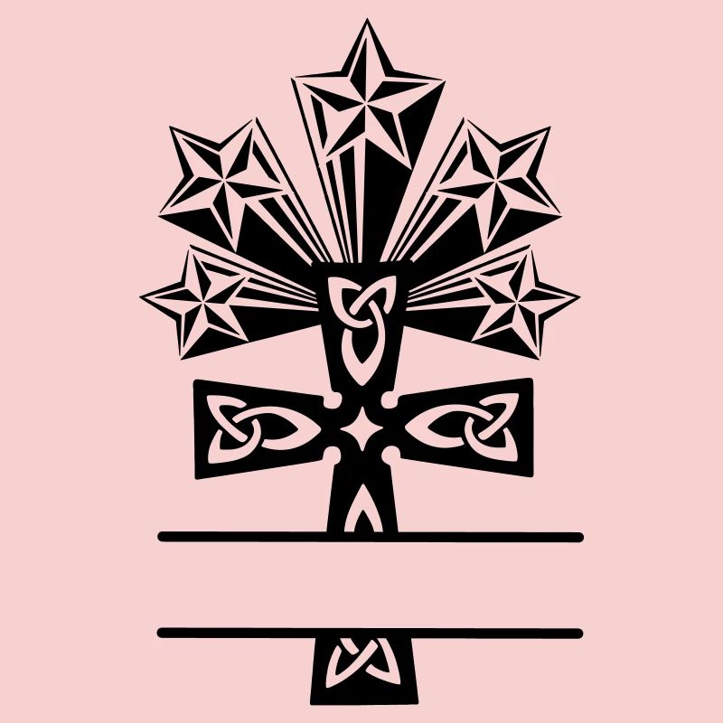 Celtic cross five star monogram