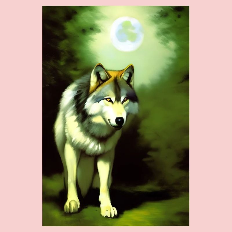 Wolf and Moon
