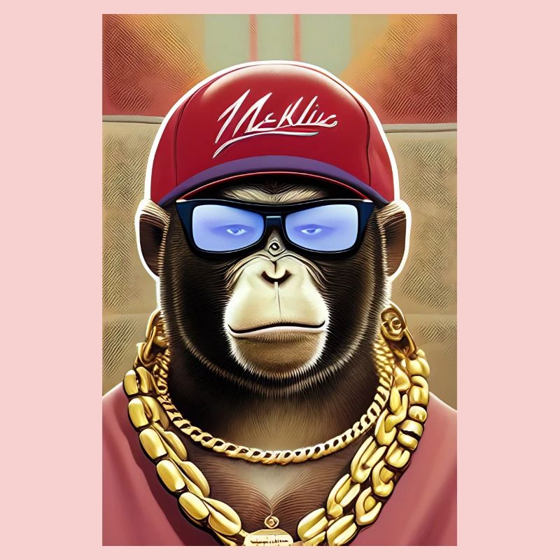 Cool monkey with sunglasses