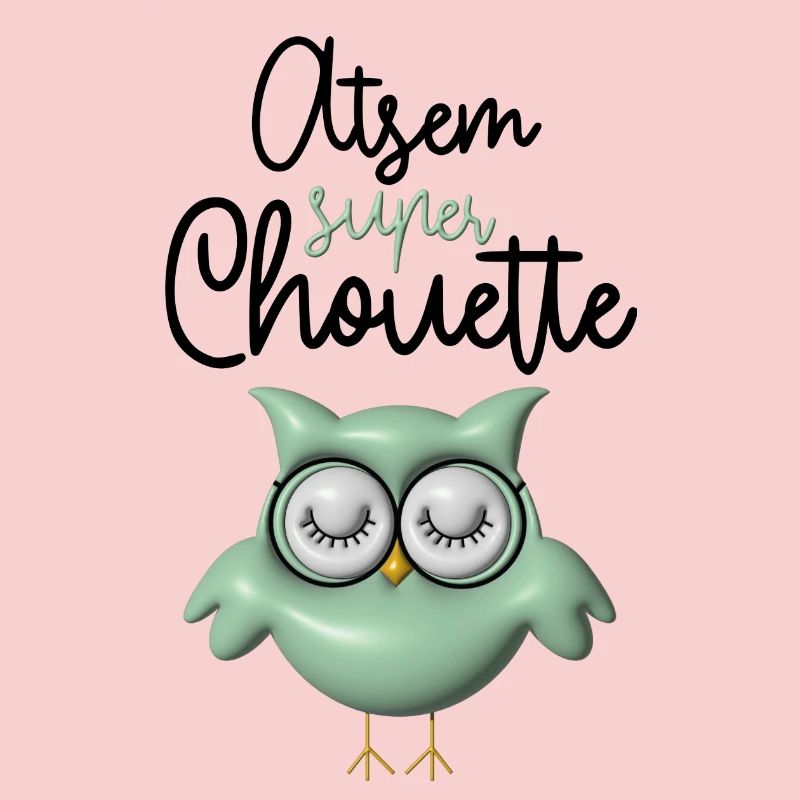 Atsem super chouette verte 3D