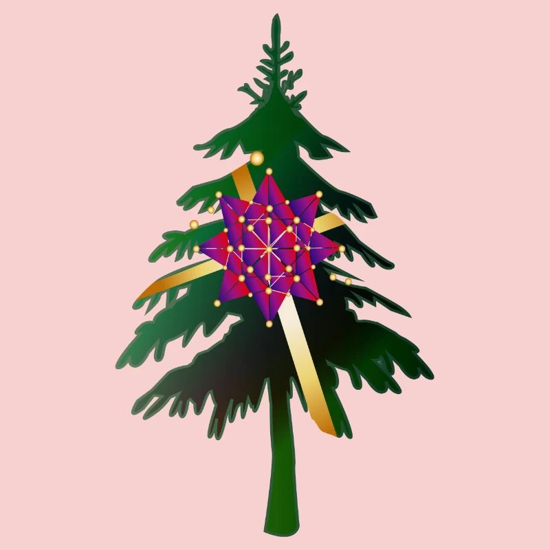 Christbaum oder Weihnachtsbaum & Geschenkschleife